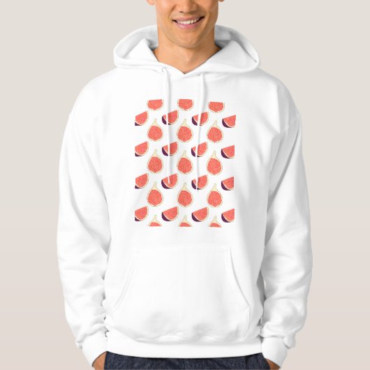 Naadloze paarse vijg: kleurrijk patroon hoodie (Voorkant)