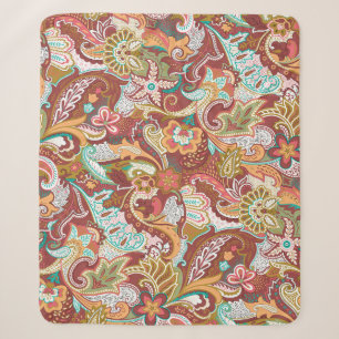 Naadloze paisley: elegant achtergrondpatroon. sherpa deken