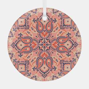 Naadloze paisley: patroonontwerp. glas ornament