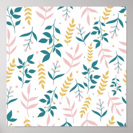 Naadloze pastbloemen poster (Voorkant)