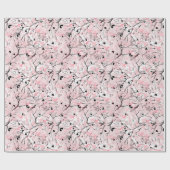 Naadloze pastelbloemen roze blesse bladeren t la cadeaupapier (Vlak)