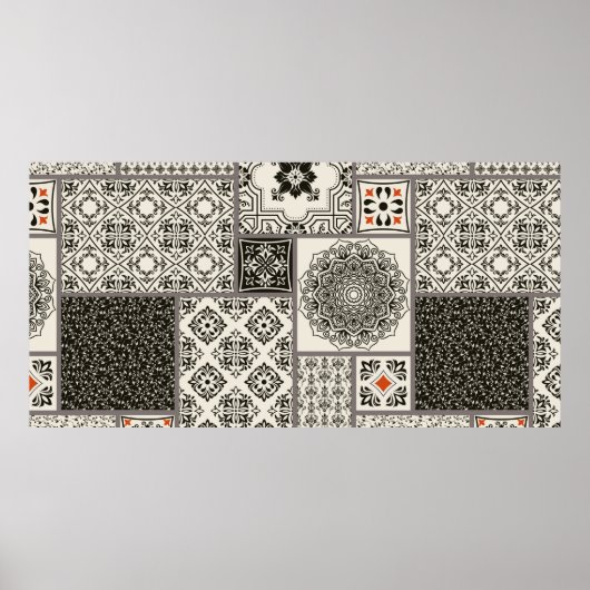 Naadloze patchwork-tegel met islam, Arabisch, Indi Poster (Voorkant)