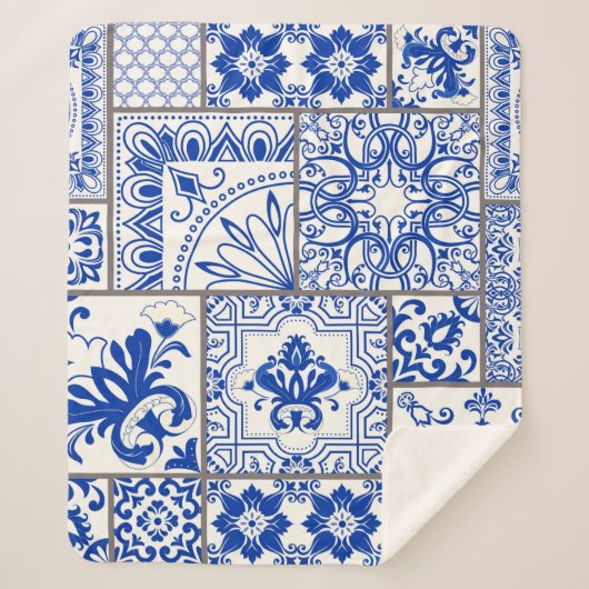 Naadloze patchwork-tegel met Victoriaans motieven. Sherpa Deken (Voorkant)