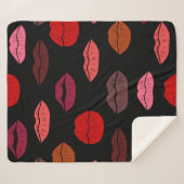 Naadloze patroon kleurrijke lippen sherpa deken (Voorkant (horizontaal))