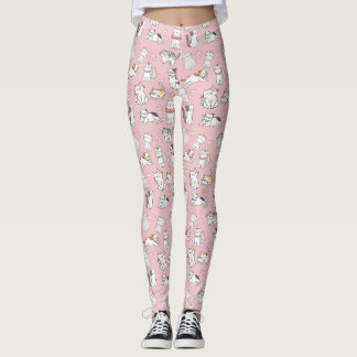 Naadloze Patroon Schattigee Cartoon Kawaii Cats Leggings