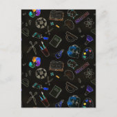 Naadloze patroon schoolbenodigdheden, school briefkaart (Voorkant)