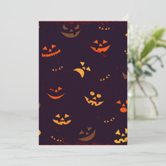 Naadloze patroonachtergrond van pompoen in het gez feestdagenkaart (Staand voorkant)