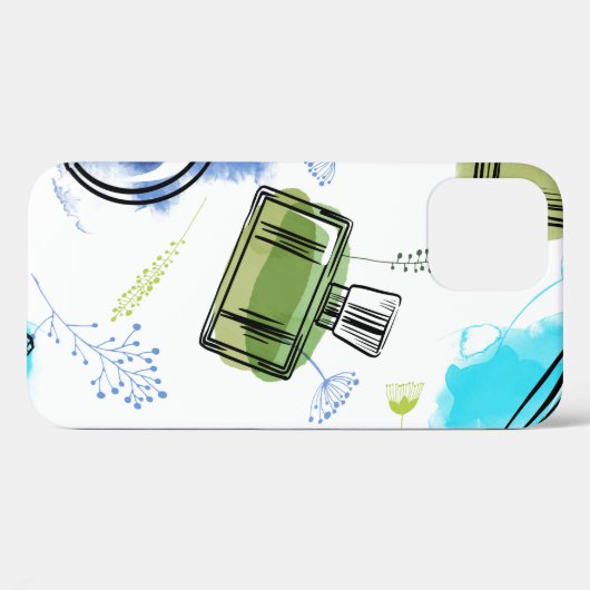 Naadloze patroonfles en waterverf tekst Case-Mate iPhone case (Achterkant (horizontaal))