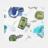 Naadloze patroonfles en waterverf tekst fleece deken (Voorkant (Horizontaal))