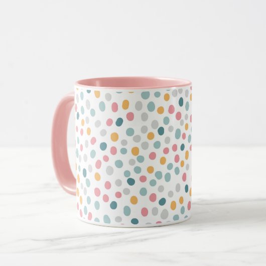 Naadloze patroonkleurige poolpunts mok (Voorkant links)