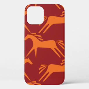 Naadloze patroonpaarden iPhone 12 hoesje