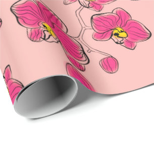 Naadloze phalaenopsisbloemen B van Cadeaupapier