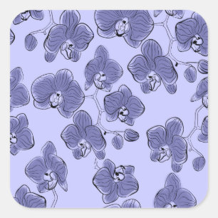 Naadloze phalaenopsisbloemen B van Vierkante Sticker