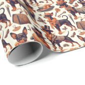  naadloze pinscher cadeaupapier (Rol Hoek)