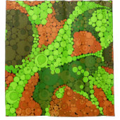 Naadloze pointillisme handbeschilderde cirkels ron douchegordijn (Voorkant)