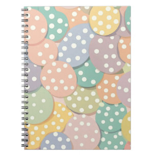 Naadloze Polka Dot Patroon in Pastel Kleuren Notitieboek