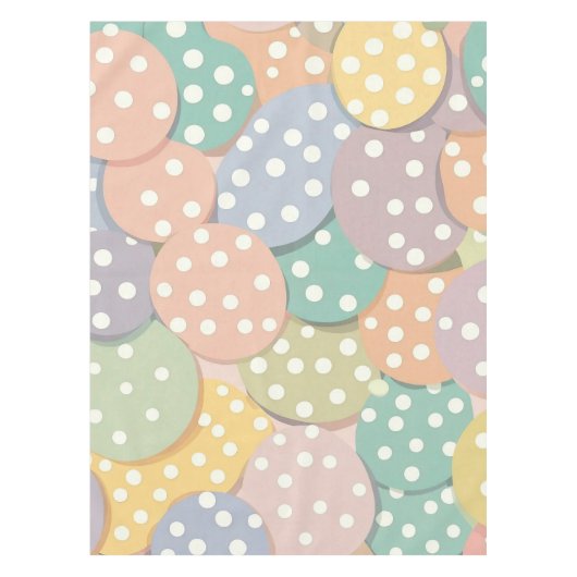 Naadloze Polka Dot Patroon in Pastel Kleuren Tafelkleed (Voorkant)