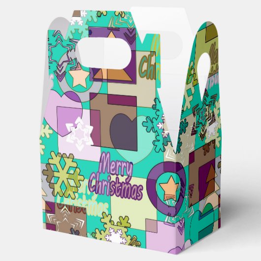 Naadloze prettige kerstsnowflake donkergroene colo bedankdoosjes (Geopend)