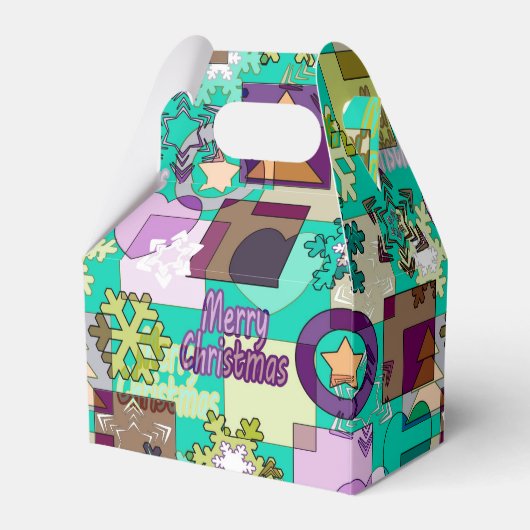 Naadloze prettige kerstsnowflake donkergroene colo bedankdoosjes (Voorkant Zijde)