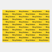 Naadloze prettige kerstteksten over geel inpakpapier vel (Voorkant 3)