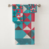 Naadloze retro geometrische wasdoek met patroon bad handdoek (Insitu)