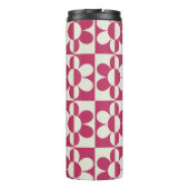 Naadloze retro groovy design met  daisy fl thermosbeker (Achterkant)