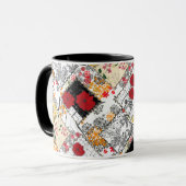 Naadloze retro  patchwork-papavers mok (Voorkant links)