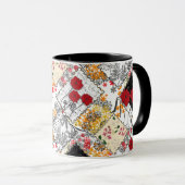 Naadloze retro  patchwork-papavers mok (Voorkant rechts)