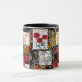 Naadloze retro  patchwork-papavers mok (Midden)
