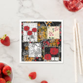 Naadloze retro  patchwork-papavers servet (Insitu)