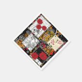Naadloze retro  patchwork-papavers servet (Hoek)