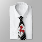 Naadloze retro  patchwork-papavers stropdas (Gebonden)