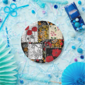 Naadloze retro  patchwork-patches papieren bordje (Feest)