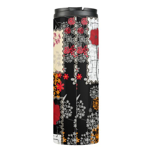 Naadloze retro  patchwork-patches thermosbeker (Achterkant)