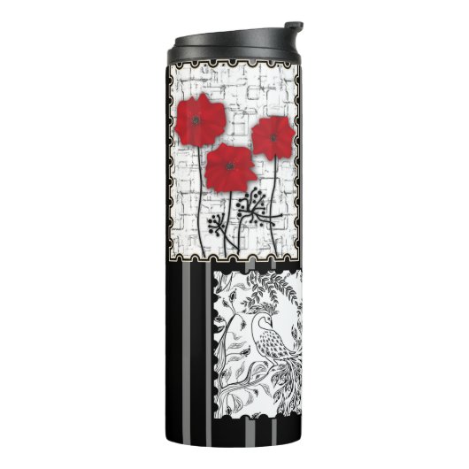 Naadloze retro patchwork-patches thermosbeker (Gedraaid links)