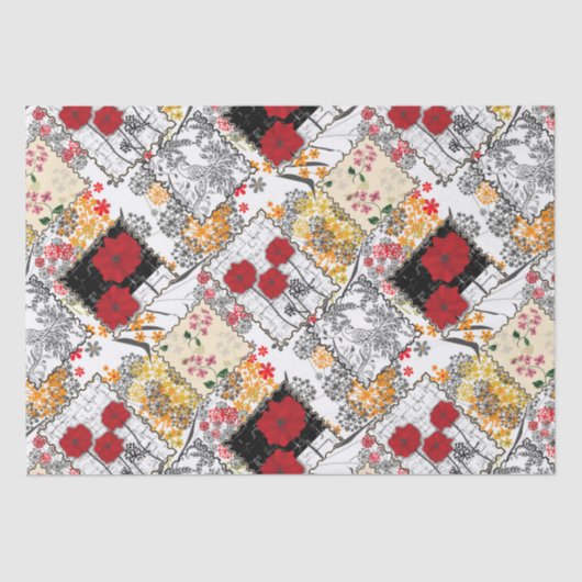 Naadloze retro  patchwork-patches tissuepapier (Voorkant)