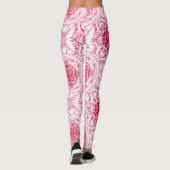 Naadloze retro romantische roze witte kant ornamen leggings (Achterkant)