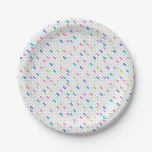 Naadloze retrokleuren ontwerpen cirkels polka dots papieren bordje