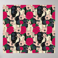 Naadloze rockmuziek, abstract patroon.