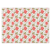 Naadloze rode kerstpunsettia groene euon tafelkleed (Voorkant (Horizontaal))