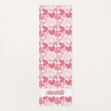 Naadloze Roze Harten Patroon Yoga Mat – Romantisch