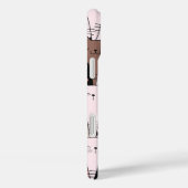 Naadloze Roze Katten Illustratie Monogram Case-Mate iPhone Case (Achterkant / Rechts)