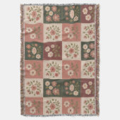 Naadloze Rustieke Bloemige Patchwork Deken (Voorkant Verticaal)