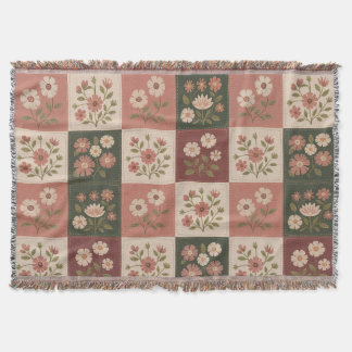 Naadloze Rustieke Bloemige Patchwork Deken