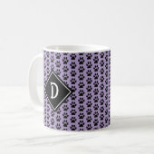 Naadloze Schattigee Paw Print Monogram Koffiemok (Voorkant links)