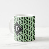 Naadloze Schattigee pootafdrukken Monogram Koffiemok (Voorkant links)