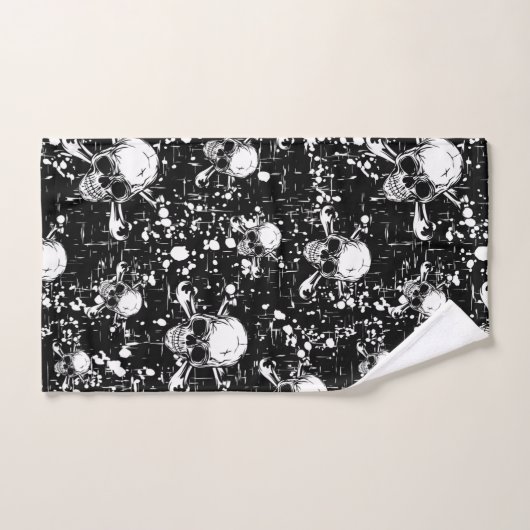 naadloze schedelachtergrond bad handdoek (Handdoek)