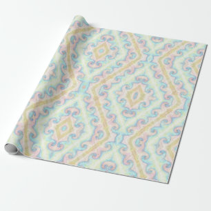Naadloze sierpastelgroene blauwe beige decor cadeaupapier
