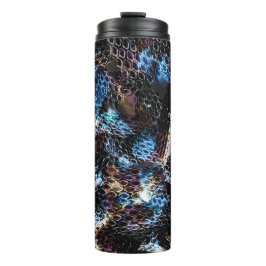 Naadloze slang reptielhagedis, leder thermosbeker