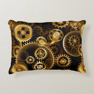 Naadloze Steampunk Brass Gears Accent Kussen